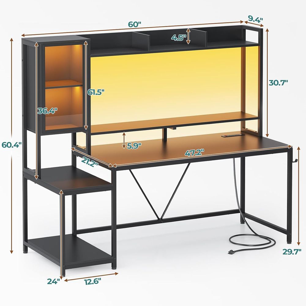 Meja Gaming 60'' dengan Penyim - Standing Desk ulasan dan harga